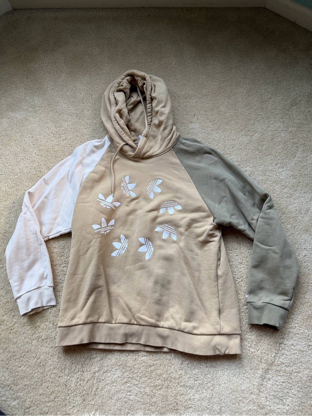 Adidas Originals Men’s Embroidered Trefoil Earth Tones Hoodie - M - VGUC